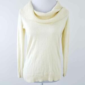 Ann Taylor Sweater Turtleneck Buttery Yellow Small Petite Long Sleeve Cowl Neck